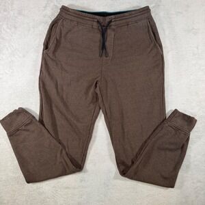 Stance Mens Butter Blend Fleece Joggers Brown Sweatpants Small Zipper Pocket